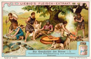 Prehistoryczna produkcja piwa przy użyciu rozgrzanych kamieni (chromolitho) autorstwa European School