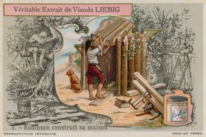 Robinson Crusoe buduje swoją chatę autorstwa European School