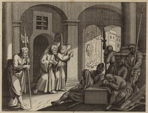 Św. Piotr uwolniony z więzienia przez anioła (rycina) autorstwa European School