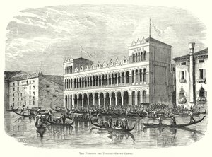 Fondaco dei Turchi, Canal Grande (grawerowanie) autorstwa European School