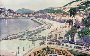 Praia da Lapa i Praca da Gloria, rzut oka na paradę wojskową 15 listopada, w rocznicę założenia Republiki Brazylii (kolorowa litografia) autorstwa European School