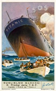 Titanic wysyłający wiadomość SOS drogą bezprzewodową autorstwa European School