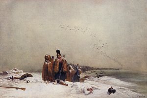 Odwrót Rosji (kolorowa litografia) autorstwa European School