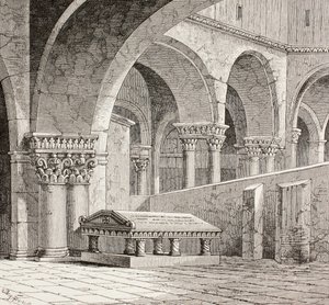 Grób Godfreya de Bouillon w kościele Grobu Świętego, Jerozolima, ok.1880