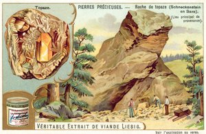 Skała Topaz w Spiral Stone, Saksonia (chromolitho) autorstwa European School