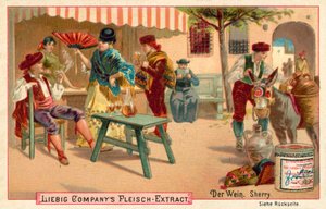 Wino: Sherry (chromolitho) autorstwa European School