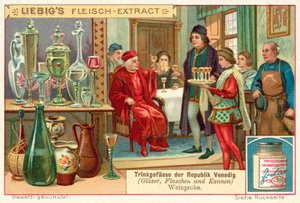 Degustacja wina w Republice Weneckiej (chromolitho) autorstwa European School