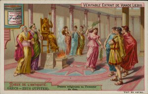 Zeus, bóg starożytnej Grecji (chromolitho) autorstwa European School