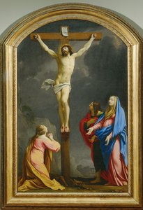 Chrystus na krzyżu między Magdaleną, Dziewicą i świętym Janem - Ukrzyżowanie ... autorstwa Eustache (studio of) Le Sueur