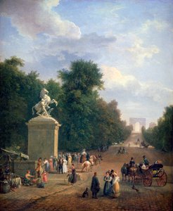 Wejście na Pola Elizejskie, c1804-1836 autorstwa Eustache Francois Duval