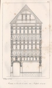 Drewniany dom z XV wieku rue Malpalu nr 90-92 autorstwa Eustache Hyacinthe Langlois