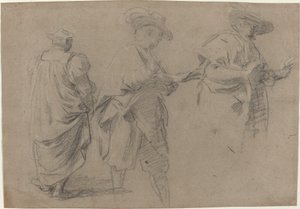 Sędzia i dwóch dżentelmenów prawników autorstwa Eustache Le Sueur