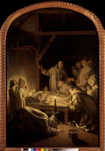 Życie św. Brunona: Śmierć św. Brunona w dniu 6.10.1101 autorstwa Eustache Le Sueur