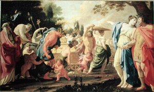 Polifil w triumfie Bachusa, 1637-38 autorstwa Eustache Le Sueur