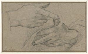 Studium dwóch rąk autorstwa Eustache Lesueur