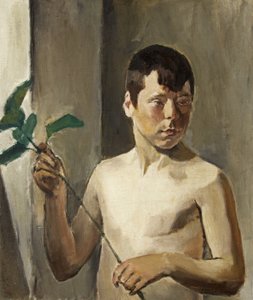 Chłopiec z liściem autorstwa Evan John Walters