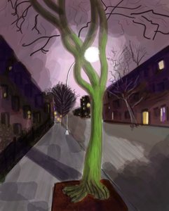 11th Street At Night, Brooklyn (grafika cyfrowa)