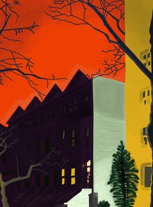 14th Street At 6.A.M., Brooklyn (grafika cyfrowa) autorstwa Evan Sklar
