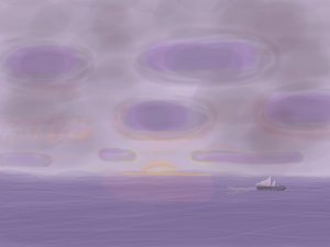 Ocean Atlantycki, 2015 (narysowane ręcznie na iPadzie ołówkiem Apple) autorstwa Evan Sklar
