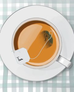 Filiżanka herbaty, Brooklyn (grafika cyfrowa) autorstwa Evan Sklar