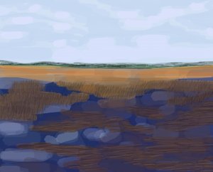 Low Country, 2016 (narysowane ręcznie na iPadzie ołówkiem Apple) autorstwa Evan Sklar
