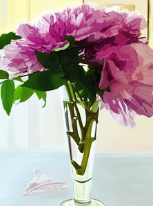 Piwonie magenta w wazonie (grafika cyfrowa) autorstwa Evan Sklar