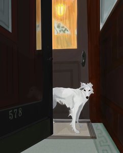 Minnie w przedsionku, Brooklyn (grafika cyfrowa) autorstwa Evan Sklar