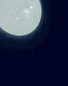 Księżyc i Saturn, ok. 2020-24 (grafika cyfrowa) autorstwa Evan Sklar