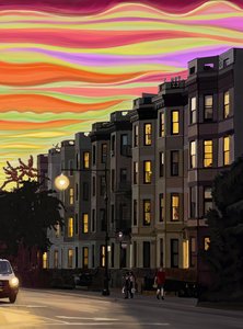 Ninth Street Nine A.M. (grafika cyfrowa) autorstwa Evan Sklar