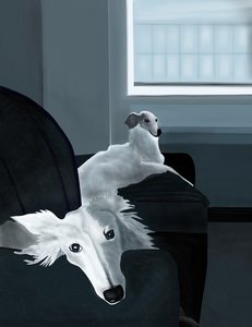 Penny i Minnie na kanapie (grafika cyfrowa) autorstwa Evan Sklar