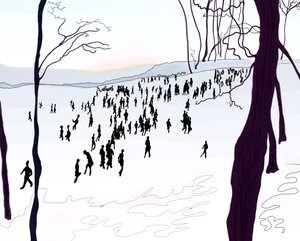 Prospect Park, zima (grafika cyfrowa) autorstwa Evan Sklar