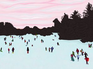 Sanki, Prospect Park (grafika cyfrowa) autorstwa Evan Sklar