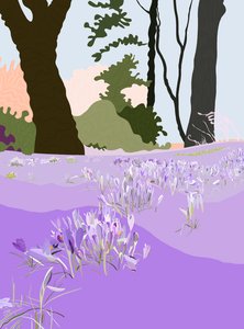 Wiosenny krokus (grafika cyfrowa) autorstwa Evan Sklar