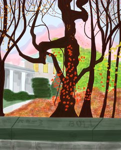 Wiosna w Prospect Park, 2016 (narysowane ręcznie na iPadzie ołówkiem Apple) autorstwa Evan Sklar