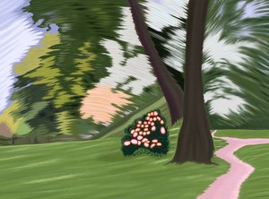 Wietrzny poranek, Prospect Park, 2025 r. (grafika cyfrowa) autorstwa Evan Sklar