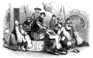 Rozdawanie zboża ludziom w okresie niedostatku, 1847 r.