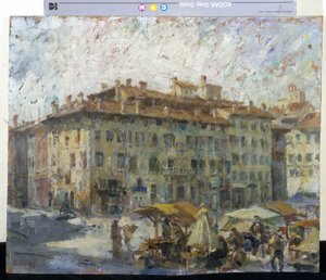 Targ na Piazza Grande in Modena (marzec na Piazza Grande in Modene) (olej na płótnie)