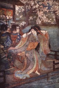 Dziewica z Unai, ilustracja z „Mity i legendy Japonii” F. Hadlanda Davisa autorstwa Evelyn Paul