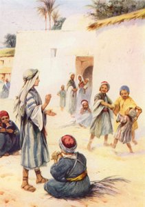 Jezus i jego towarzysze zabaw (kolorowa litografia)