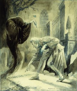 Duch nadchodzących Świąt: Ebeneezer Scrooge autorstwa Everett Shinn