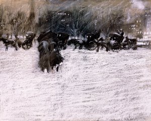 Park zimą autorstwa Everett Shinn