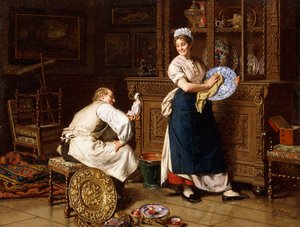 Wiosenne porządki, 1876 autorstwa Evert Jan Boks