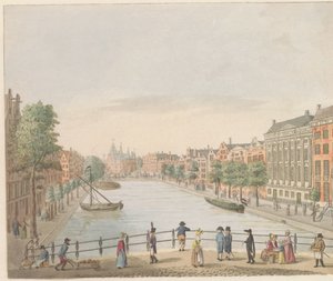 Kloveniersburgwal w Amsterdamie, ok. 1810-1813 Vue du Kloveniers Burgwal et de la Maison de Trip, du High Street au Marché Neuf (tytuł obiektu)