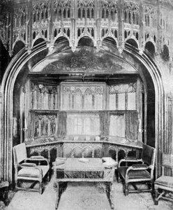 Ławka królowej Wiktorii w kaplicy św. Jerzego, Windsor, 1901. autorstwa Eyre and Spottiswoode