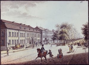 Widok na Operę w Berlinie (pióro, tusz i wc na papierze)
