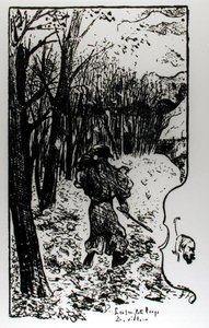 Verlaine w jesiennym krajobrazie, ilustracja z Impression dAutomne: Les Sanglots Longs Paula Verlaine