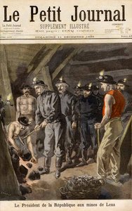 Felix Faure (1841-99) Prezydent Republiki, w Kopalniach w Lens, z Le Petit Journal, 11 grudnia 1898
