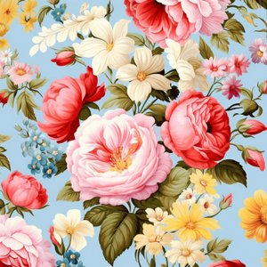 Piękny różowy kwiatowy motyw botaniczny, jasne kolory, grafika ścienna autorstwa F. Abderrahim