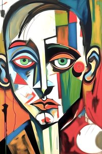 Smutny portret na płótnie, dekoracja ścienna | Wydruki na płótnie autorstwa F. Abderrahim