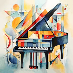 Abstrakcyjny styl Kandinsky, abstrakcyjne klawisze fortepianu, dekoracja ścienna do przedpokoju i salonu autorstwa F. Abderrahim